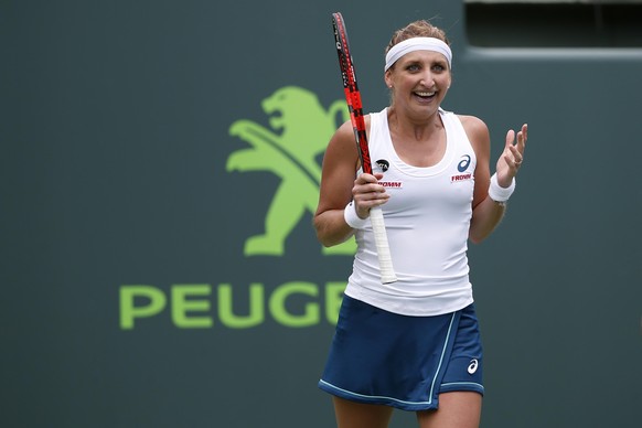 Geschafft: Timea Bacsinszky feiert einen ihrer grössten Erfolge.