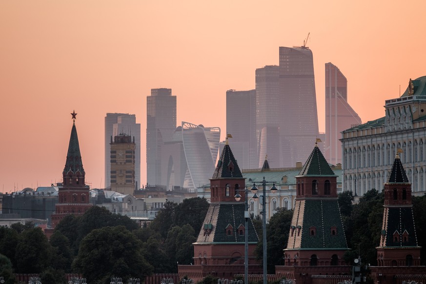 Blick auf die Skyline von Moskau.