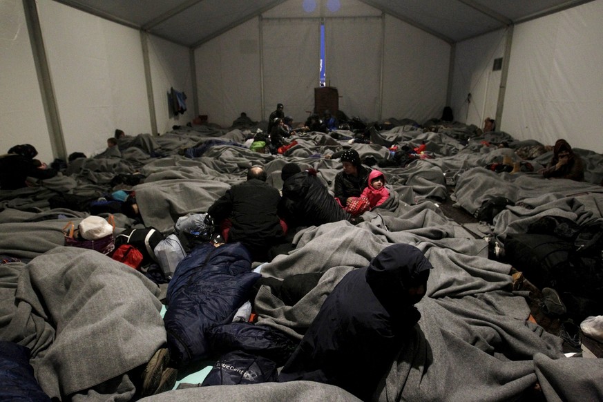 Flüchtlinge an Griechenlands Grenze zu Mazedonien nahe des Dorfes&nbsp;Idomeni am 21. Januar.