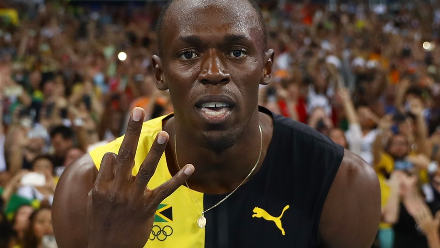 2016 Rio Olympics - Athletics - Final - Men&#039;s 4 x 100m Relay Final - Olympic Stadium - Rio de Janeiro, Brazil - 19/08/2016. Usain Bolt (JAM) of Jamaica celebrates winning the Jamaican team&#039;s ...