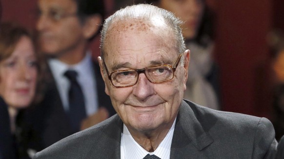epa05545517 (FILE) A file photo dated 21 November 2014 shows former French president Jacques Chirac attending the award ceremony of the Jacques Chirac Foundation in Paris, France. According to news re ...