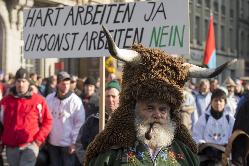 Haben das Parlament auf ihrer Seite: Schweizer Bauern bei einer Demonstration in Bern.