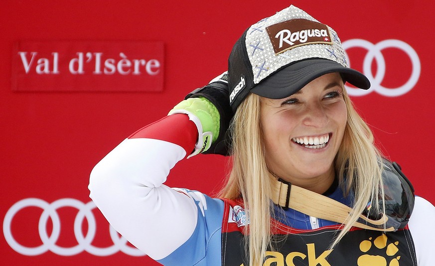 Lara Gut hat gut lachen: In der Weltcup-Gesamtwertung macht sie auf Lindsey Vonn 100 Punkte gut.