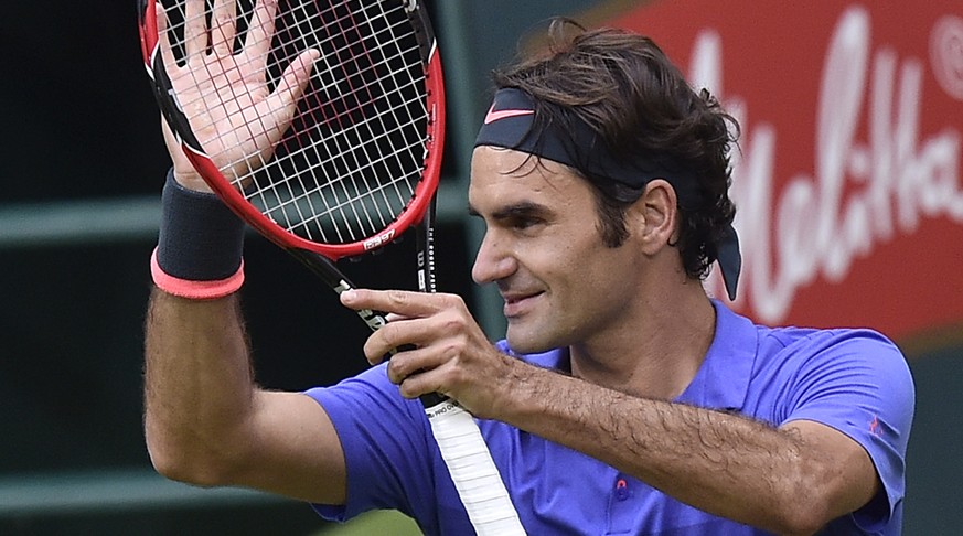 Roger Federer hat in Halle wieder mal viel Spass.