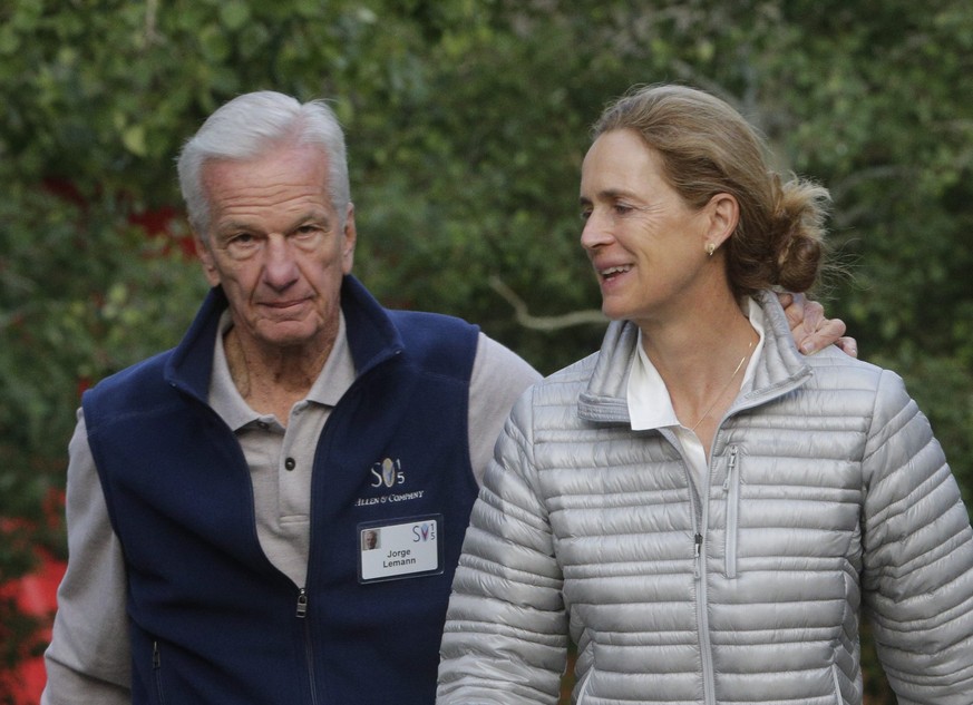 epa04839222 Jorge Paulo Lemann, Swiss-Brazilian banker arrives with his wife Susanna Lemann at the Allen and Company 33rd Annual Media and Technology Conference, in Sun Valley, Idaho, USA, 09 July 201 ...