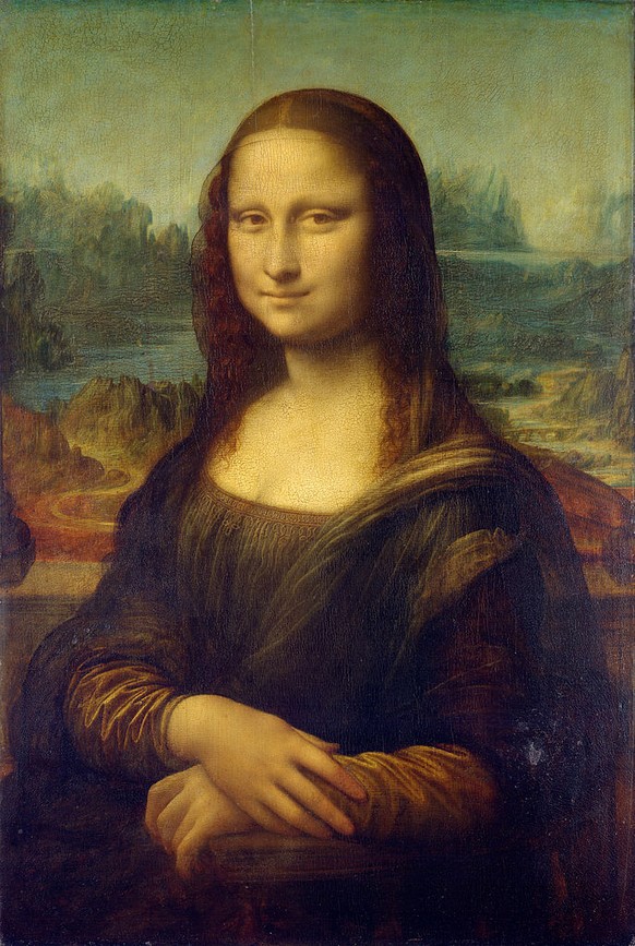 «Mona Lisa» (eigentlich&nbsp;«La Joconde») von&nbsp;Leonardo da Vinci, 1503–1506:&nbsp;Der unter anderem in der Schweiz gebräuchliche Titel «Mona Lisa» beruht auf einem Rechtschreibfehler.