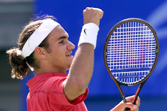 Die Triumphfaust hat der junge Federer schon drauf.