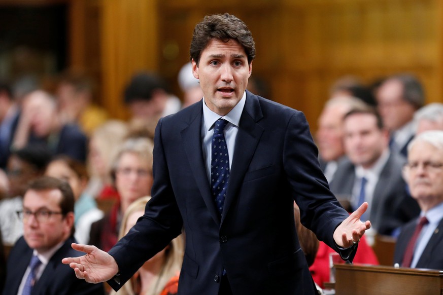 Canada&#039;s Prime Minister Justin Trudeau speaks during Question Period in the House of Commons on Parliament Hill in Ottawa, Ontario, Canada, February 8, 2017. REUTERS/Chris Wattie