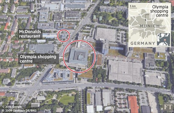 Gewalttat in München: Hier fanden die Angriffe statt.