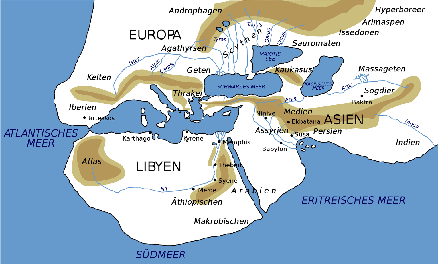 Und wieder wird die Wohnstätte der Amazonen verschoben: Erst vom Gebiet der Thraker ans südliche Ufer des schwarzen Meers, nun in den Norden ins Gebiet der Skythen (heutiges Südrussland und Ukraine).