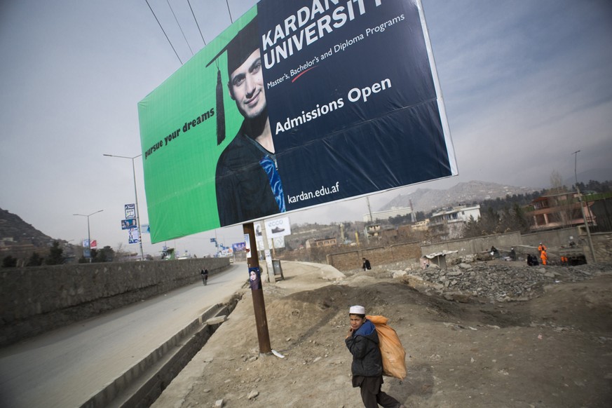 Ein Plakat der Universität Kabul.