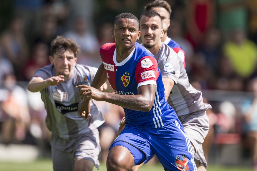 Der Basler Manuel Akanji im Fussball Testspiel der zwischen dem Super League Club FC Basel 1893 (FCB) und dem Challenge League Club Neuchatel Xamax FCS, im Nachwuchs-Campus Basel in Basel, am Samstag, ...