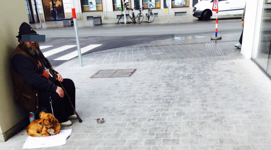 Ein Bettler in der Tiroler Hauptstadt Innsbruck.&nbsp;