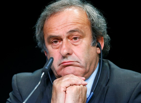 UEFA President Michel Platini addresses a news conference after a UEFA meeting in Zurich, Switzerland, May 28, 2015. REUTERS/Ruben Sprich/File Photo. TPX IMAGES OF THE DAY