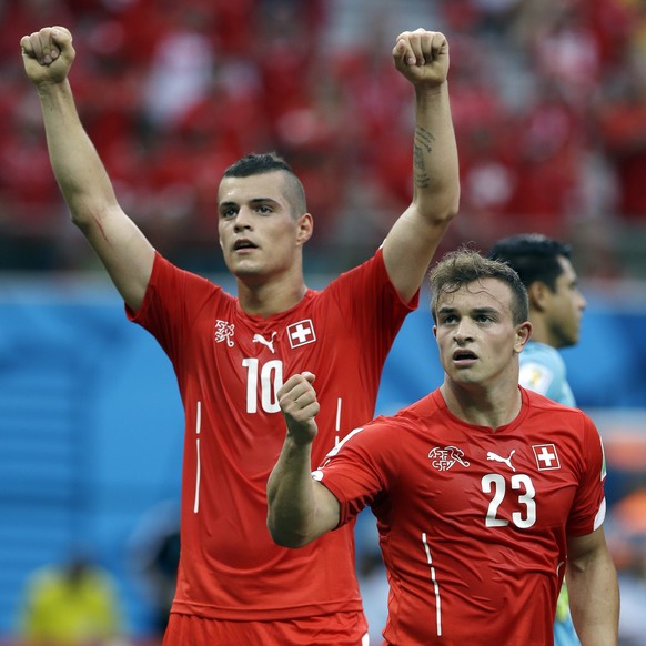 Xhaka (links) und Shaqiri, Nati-Stars mit Wurzeln im Kosovo.