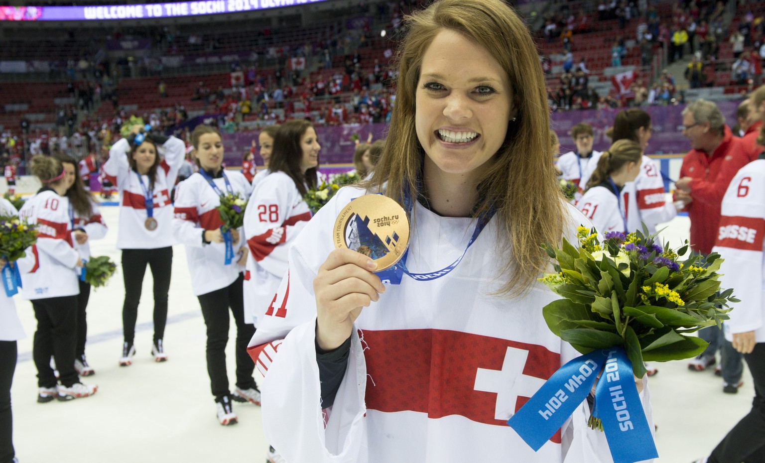 Florence Schelling war 2014 in Sotschi der Garant für den Bronze-Gewinn der Schweizer Hockey-Nati.