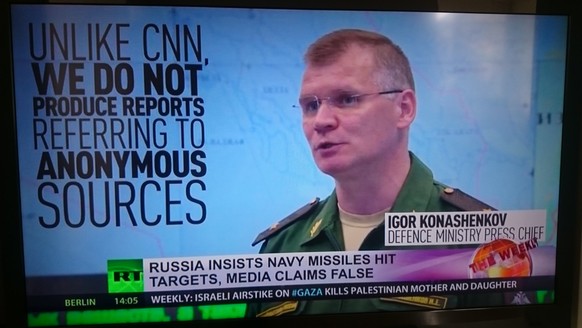 Der Pressechef des russichen Militärs sagte: «Im Gegensatz zu CNN geben wir keine Berichte heraus, die sich auf anonyme Quellen stützen.»