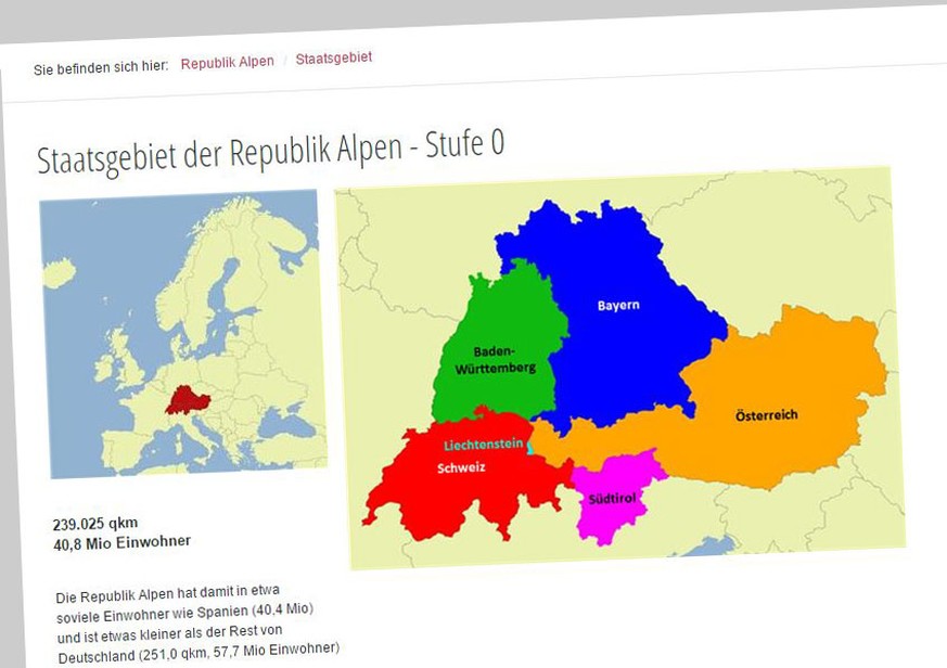 Rödls Vision: Die Schweiz als Teil einer katholischen Alpenrepublik.