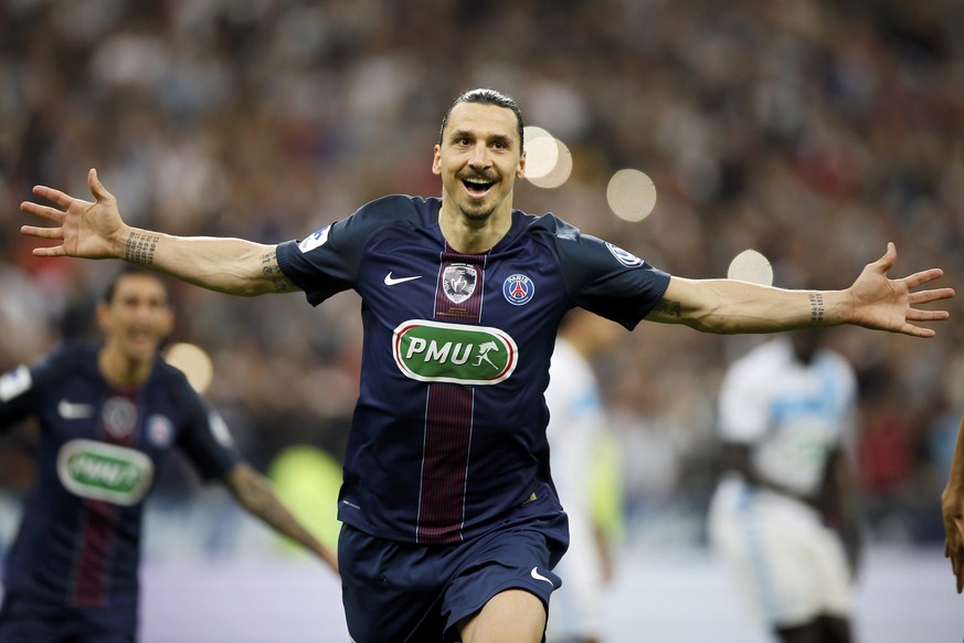 Zlatan Ibrahimovic verabschiedet sich mit einem Doppelpack und dem Double aus Paris.