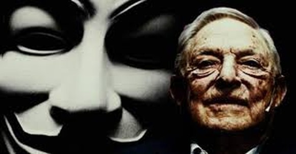 Auch die dubiose Vereinigung Anonymous schiesst gegen Soros.
