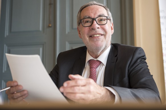 Stadtpraesident Alexander Tschaeppaet, OK-Praesident Tour de France Bern, spricht an der Pressekonferenz zur &quot;Positiven Bilanz der Tour de France fuer Bern und das Wallis&quot;, am Dienstag 18. O ...