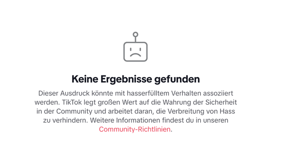 Nachrichten Linkding Dieses Bild wird angezeigt, wenn man auf TikTok nach «Nick Fuentes» sucht.