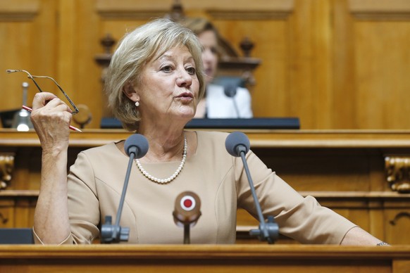 Susanne Leutenegger Oberholzer, SP-BL, spricht waehrend der Debatte um die Massnahmen zur Bekaempfung der Schwarzarbeit, waehrend der Herbstsession der Eidgenoessischen Raete, am Donnerstag, 29. Septe ...