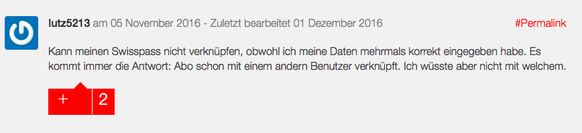 SwissPass Fehlermeldung, SBB-Community