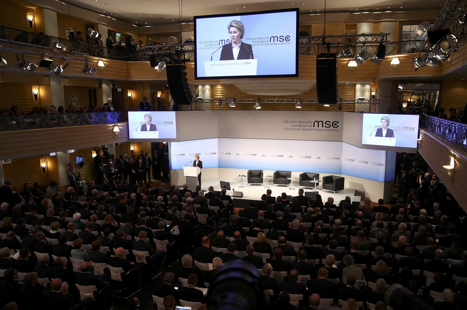 German Defence Minister Ursula von der Leyen speaks at the opening of the 53rd Munich Security Conference in Munich, Germany, February 17, 2017. REUTERS/Michael Dalder