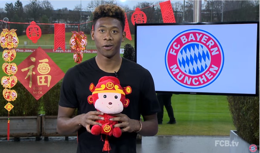 David Alaba grüsst seine chinesischen Fans.