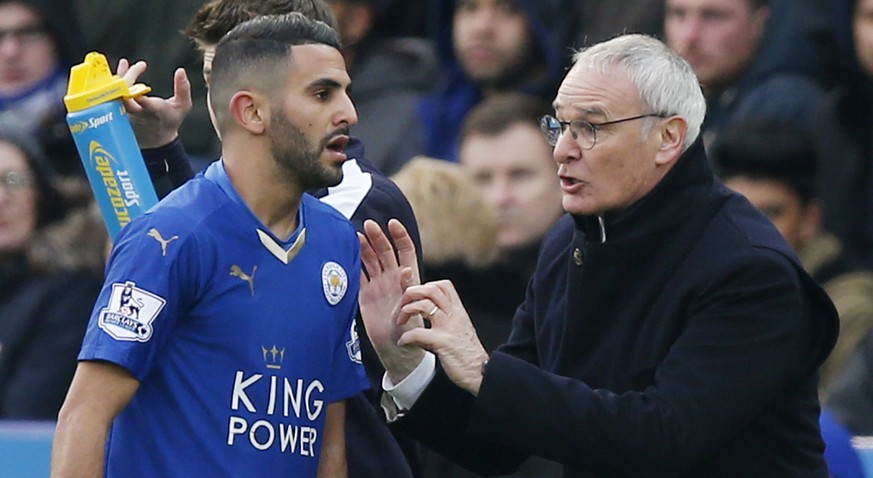 Schlüsselfiguren für Leicester in den verbleibenden vier Spielen: Riyad Mahrez (l.) und Trainer Claudio Ranieri.
