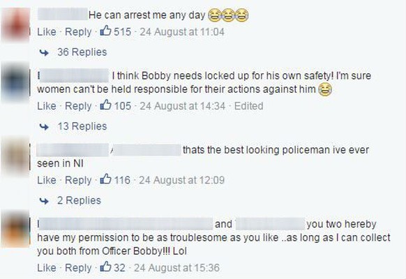 https://www.facebook.com/PoliceServiceNI/posts/10154452081256649 officer hot stuff bobby singleton northern ireland