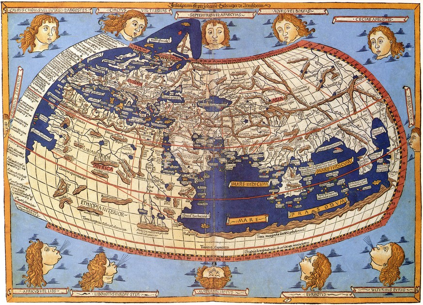 Mit dem Beginn des 16. Jahrhunderts setzten sich die genordeten Karten endgültig durch. Einflussreiche europäische Kartographen wie Gerardus Mercator oder Martin Waldseemüller bezogen sich auf de ...