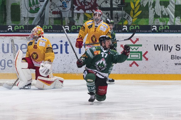 Der EHC Olten, hier mit Stürmer&nbsp;Cyrille Scherwey, spielte letztes Jahr den Nati-B-Playoff-Final gegen die Tigers.