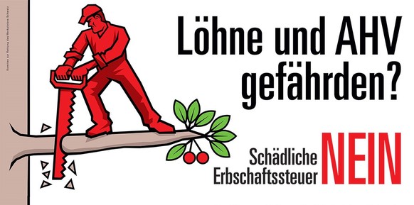 Plakat des&nbsp;des Komitees «zur Rettung des Werkplatzes Schweiz».