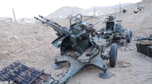 A view of equipment in a Russian base in what is said to be Palmyra, Syria in this still image taken from video uploaded to social media on December 13, 2016. Amaq News Agency/Handout via Reuters TV A ...