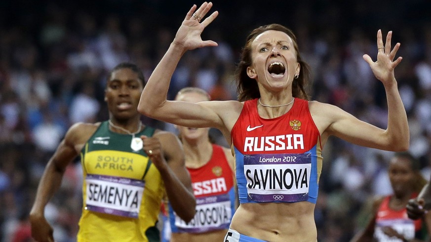 Die Russin Maria Sawinowa gewinnt Olympiagold 2012 in London – angeblich gedopt. Wird sie disqualifiziert, könnte drei Jahre später die Südafrikanerin Caster Semenya Gold erben.