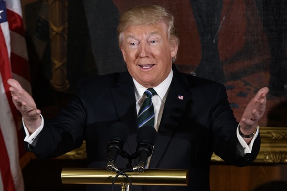 President Donald Trump speaks during a &quot;Friends of Ireland&quot; luncheon on Capitol Hill in Washington, Thursday, March 16, 2017. (AP Photo/Evan Vucci)