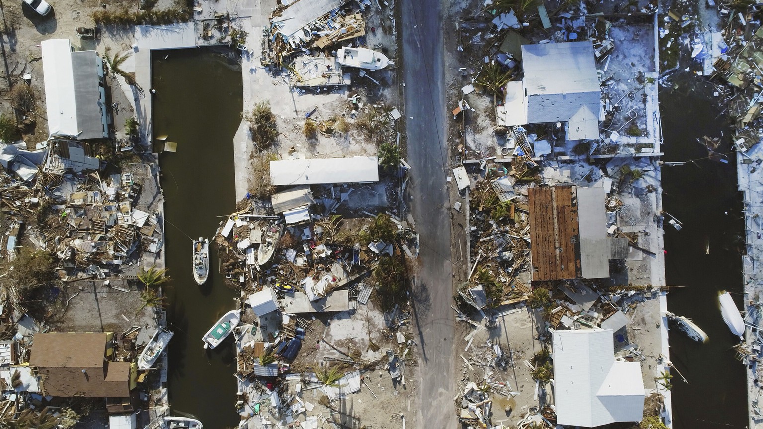 This Wednesday, Sept. 13, 2017 photo shows homes leveled by Hurricane Irma on Big Pine Key, Fla. Hurricane Irma did more than damage homes and wash out roads in the Florida Keys. The storm wiped out t ...