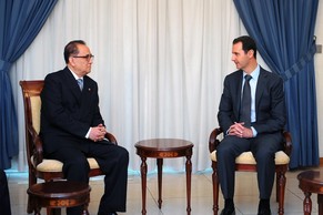 Nordkoreas Aussenminister Su-Yong und Syrischer Präsident&nbsp;Bashar Assad.