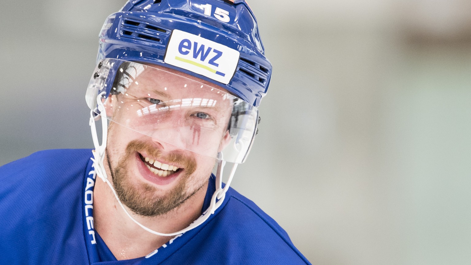 Der Zuercher Mathias Seger am Training der ZSC Lion&#039;s, aufgenommen am Montag, 31. Juli 2017 in Zuerich. (KEYSTONE/Ennio Leanza)