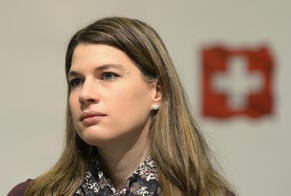 Nationalrätin Nadja Pieren 2013 anlässlich der Delegiertenversammlung der Schweizerischen Volkspartei.&nbsp;