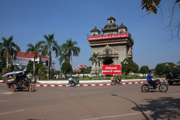 Viele Bauten in Vientiane erinnern an die französische Kolonialzeit.
