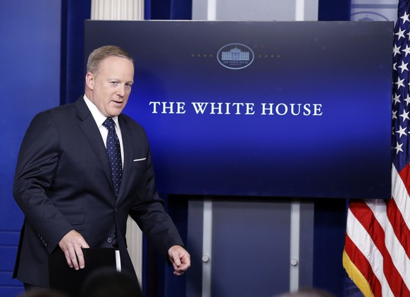 White House press secretary Sean Spicer arrives for a briefing at the White House, Tuesday, June 20, 2017 in Washington. (AP Photo/Alex Brandon)