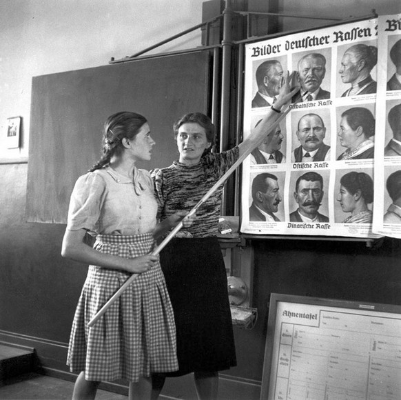 Nationalsozialistische Rassenkunde in einer deutschen Schule, 1943.