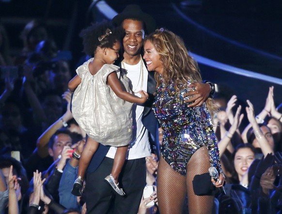 Die glückliche Familie: Töchterchen Blue Ivy, Papa Jay-Z und Mami Beyoncé.&nbsp;