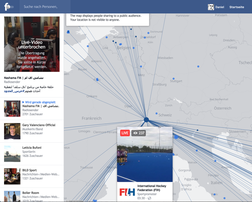 Es gibt tatsächlich Facebook-Nutzer, die live aus der Schweiz senden.