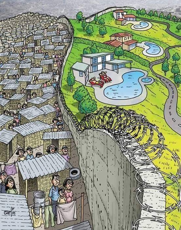 Die Realität in Lima, Peru: Die «Mauer der Schande», ein zehn Kilometer langer Festungswall trennt die Armen von den Reichen.