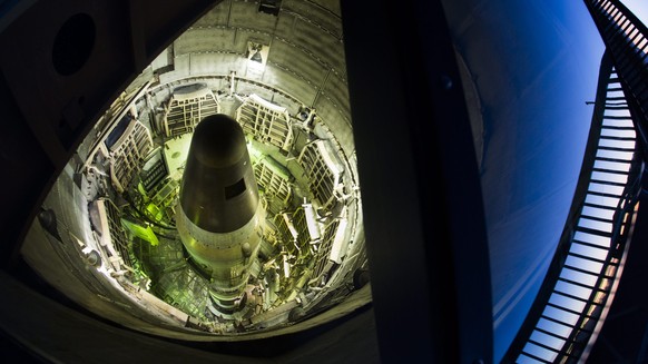 Atomwaffenfähige Interkontinental-Rakete Titan II der USA in einem Museum im US-Bundesstaat Arizona.