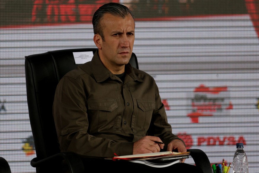 File Photo: Venezuela&#039;s Vice President Tareck El Aissami attends the swearing-in ceremony of the new board of directors of Venezuelan state oil company PDVSA in Caracas, Venezuela January 31, 201 ...